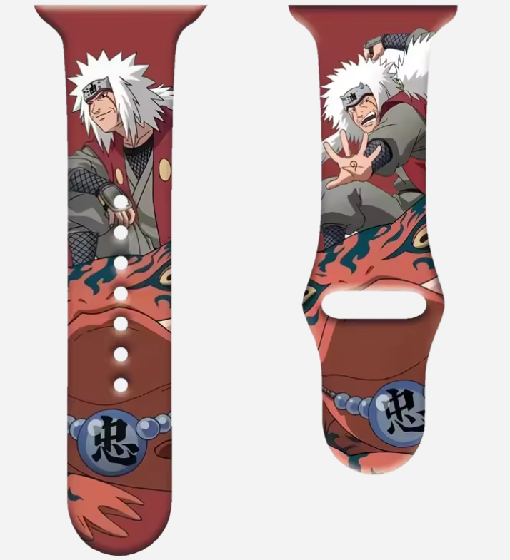 Naruto und Sasuke Apple Watch Silikonarmband – Anime-Design – passend für Series 1–10, SE, Ultra, Ultra 2 – Größen 38–49 mm – Geschenkidee