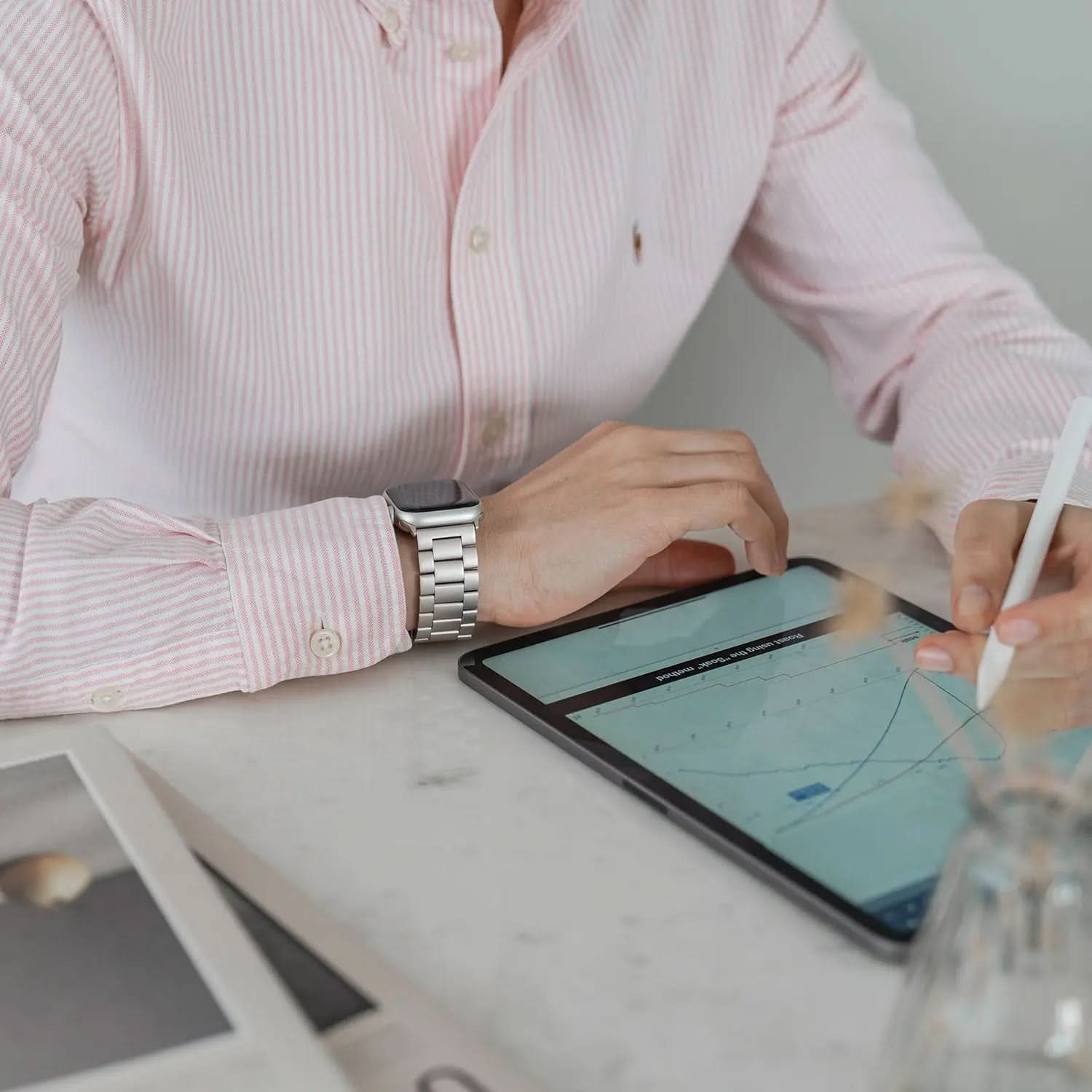 MillesTECband Apple Watch Gliederarmband "Arctica" MillesTEC