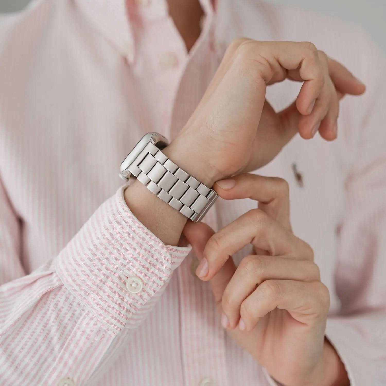 MillesTECband Apple Watch Gliederarmband "Arctica" MillesTEC