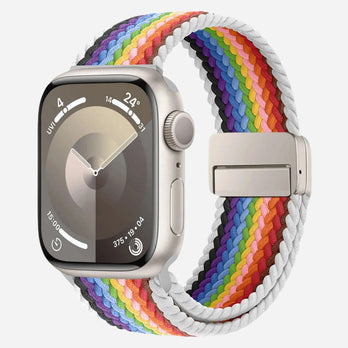 Bracelet tressé bandkult pour Apple Watch, édition « Casual » arc-en-ciel
