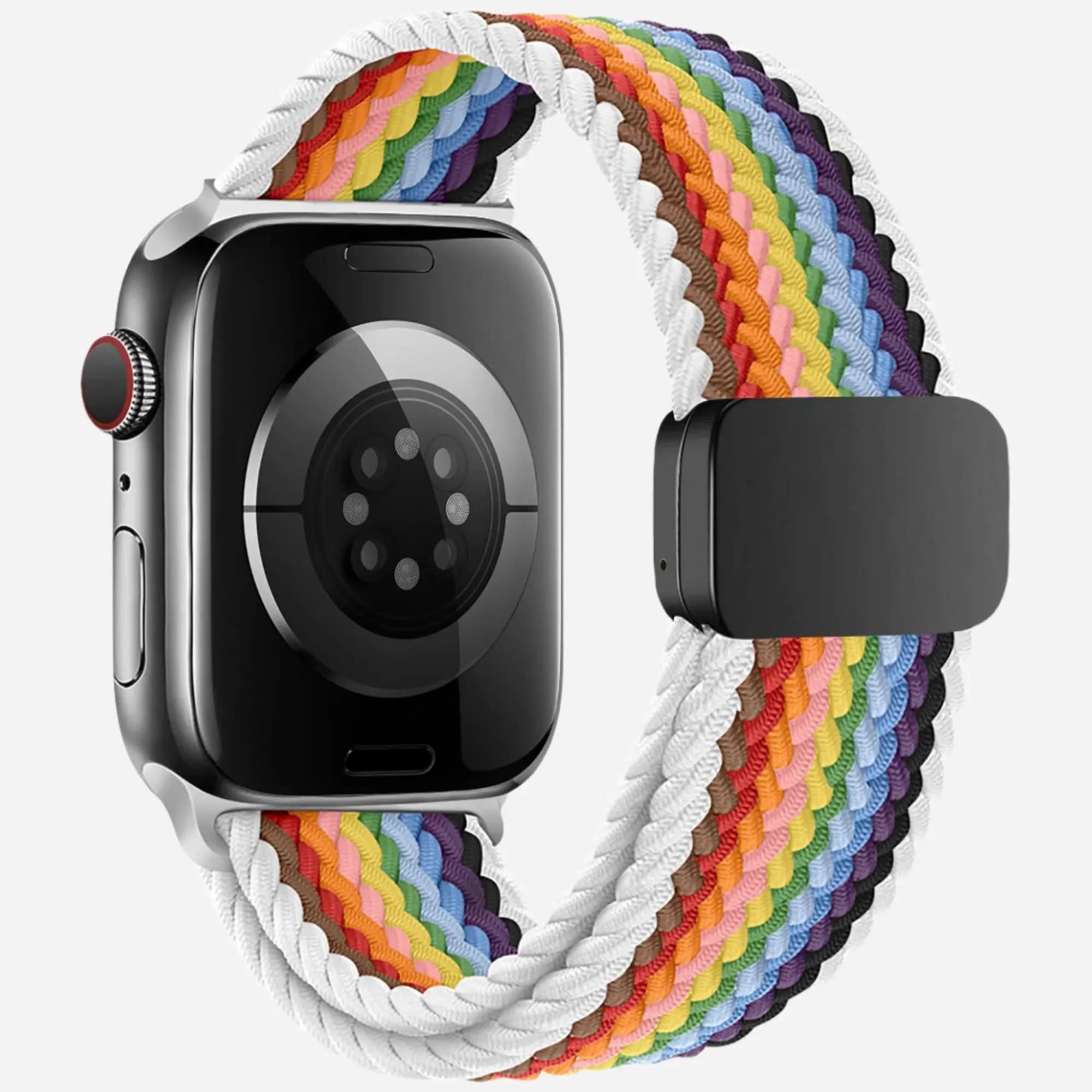 MillesTECband Geflochtenes Apple Watch Armband "Casual" Rainbow Edition - MillesTEC