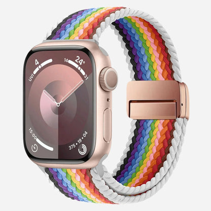 MillesTECband Geflochtenes Apple Watch Armband "Casual" Rainbow Edition - MillesTEC