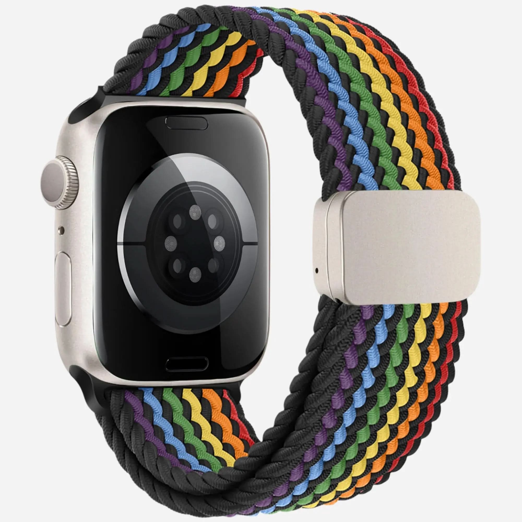 MillesTECband Geflochtenes Apple Watch Armband "Casual" Rainbow Edition - MillesTEC