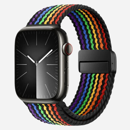 MillesTECband Geflochtenes Apple Watch Armband "Casual" Rainbow Edition - MillesTEC
