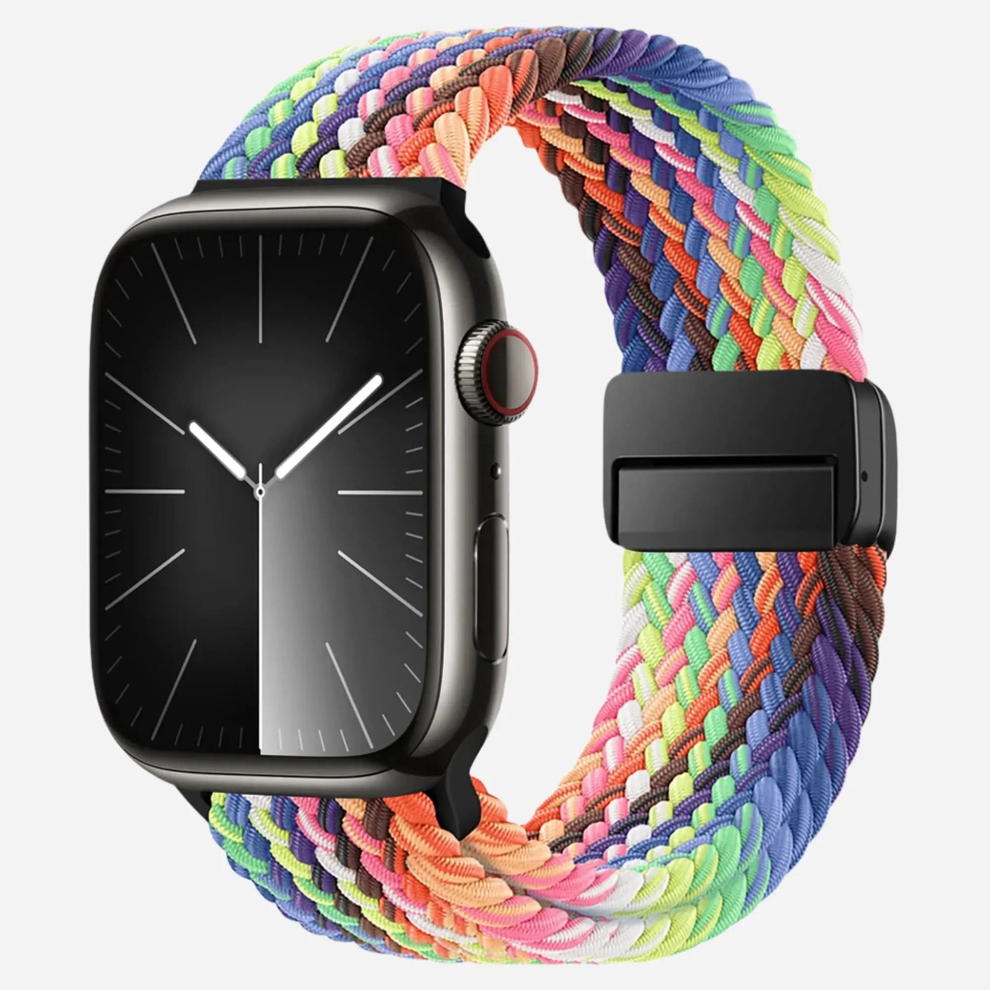 MillesTECband Geflochtenes Apple Watch Armband "Casual" Rainbow Edition - MillesTEC