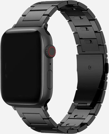 bracelet bandkult® Sydney – Bracelet en titane pour Apple Watch avec fermoir pliable (44–49 mm), noir – Compatible avec Ultra, Ultra 2, Ultra 3, séries 1 à 11 et SE (1re à 3e génération)