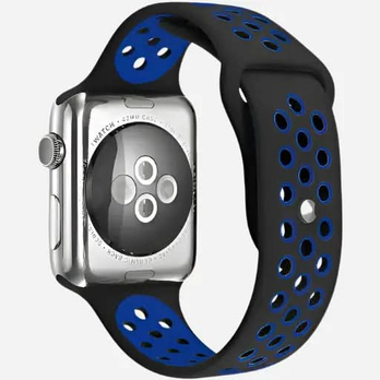 Bracelet Sport pour Apple Watch 38–49 mm – Bracelet Sport Plus en silicone noir/gris | bandkult® – Compatible avec les séries 1 à 11, SE (1re à 3e génération), Ultra, Ultra 2 et Ultra 3