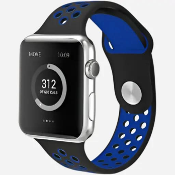Bracelet Sport pour Apple Watch 38–49 mm – Bracelet Sport Plus en silicone noir/gris | bandkult® – Compatible avec les séries 1 à 11, SE (1re à 3e génération), Ultra, Ultra 2 et Ultra 3 – zweite Ansicht