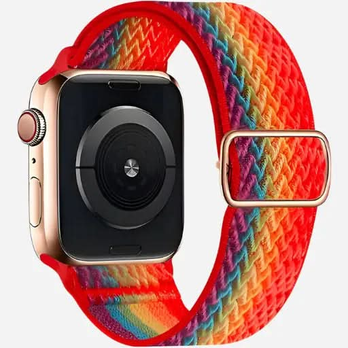 Bracelet pour Apple Watch 38–49 mm – Bracelet élastique en nylon texturé | Multicolore | bandkult® – Compatible avec les séries 1 à 11, SE (1re à 3e génération), Ultra, Ultra 2 et Ultra 3