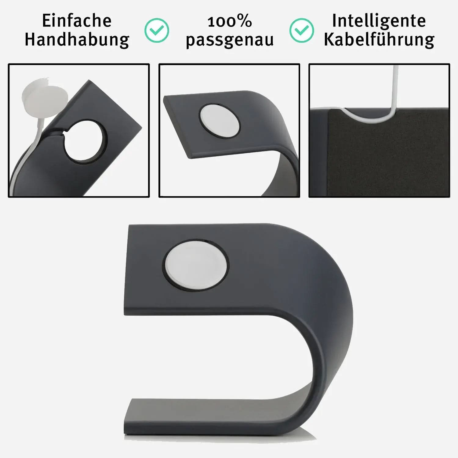 Support en aluminium Bandkult pour Apple Watch, noir