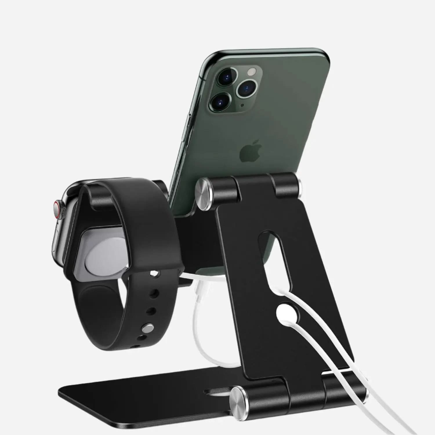Support en aluminium Bandkult pour iPhone et Apple Watch - Noir