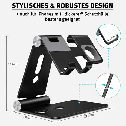 Support en aluminium Bandkult pour iPhone et Apple Watch - Noir
