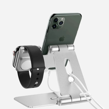 Support en aluminium Bandkult pour iPhone et Apple Watch - Argent – zweite Ansicht