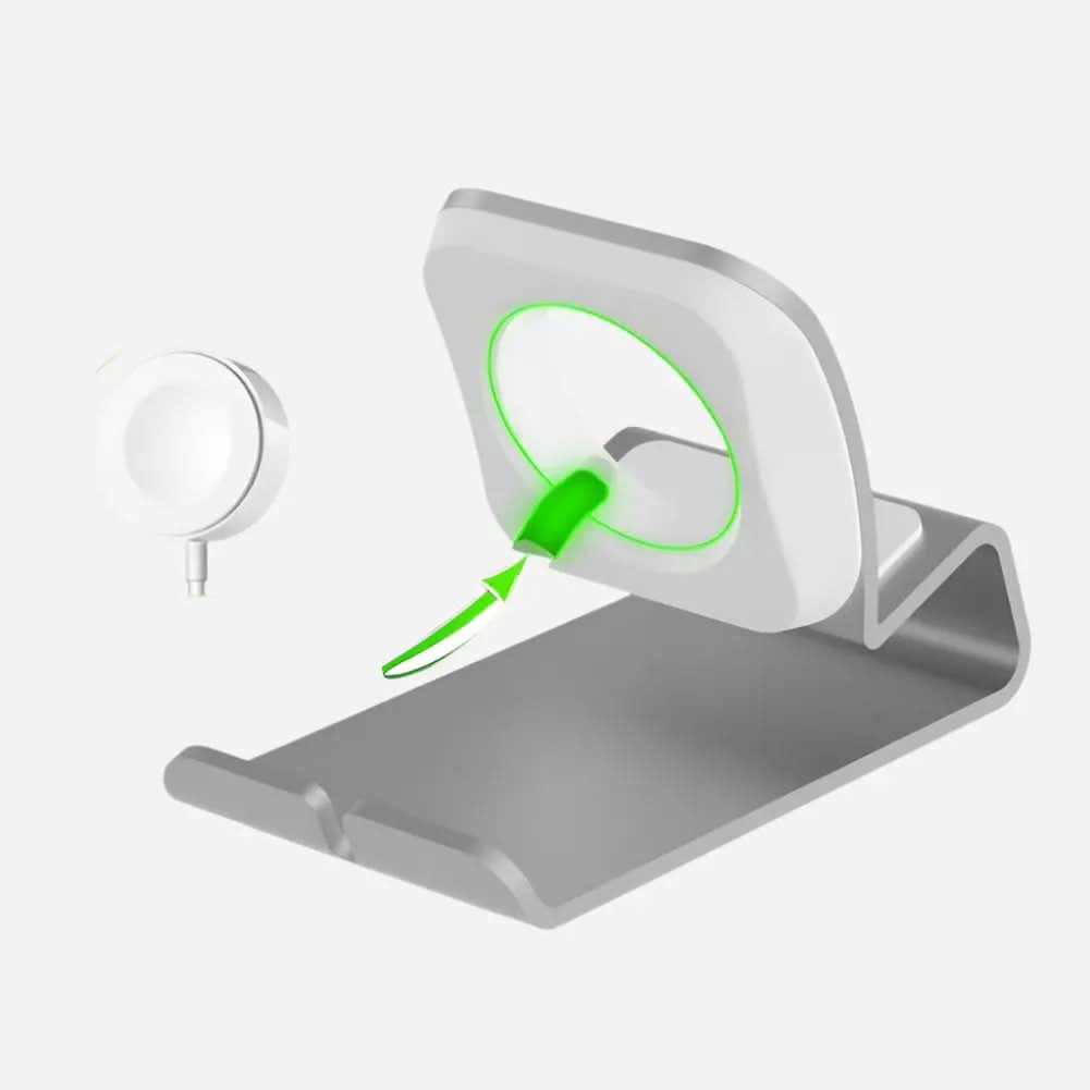 Station de charge Bandkult pour Apple Watch en aluminium - argent