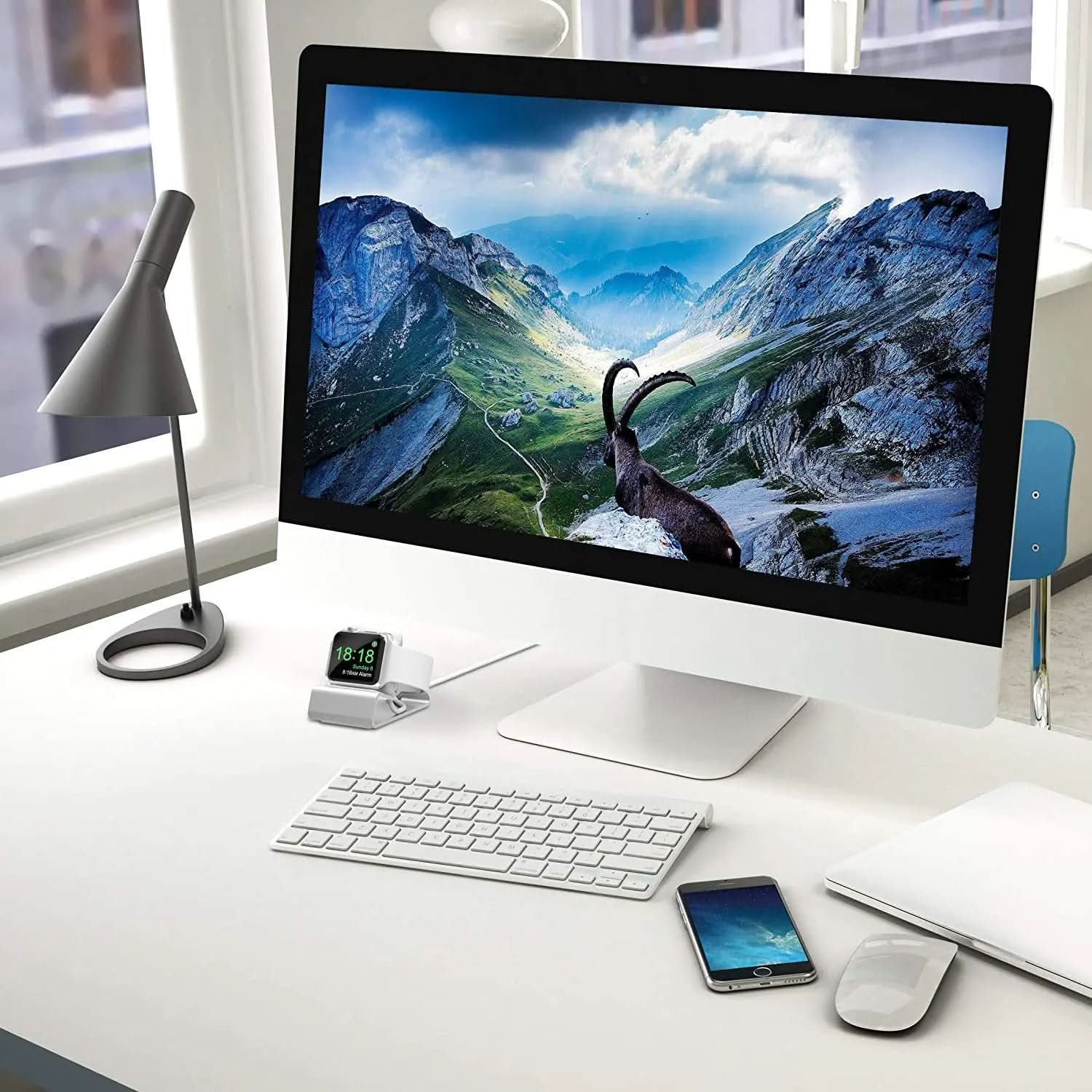 Station de charge Bandkult pour Apple Watch en aluminium - argent