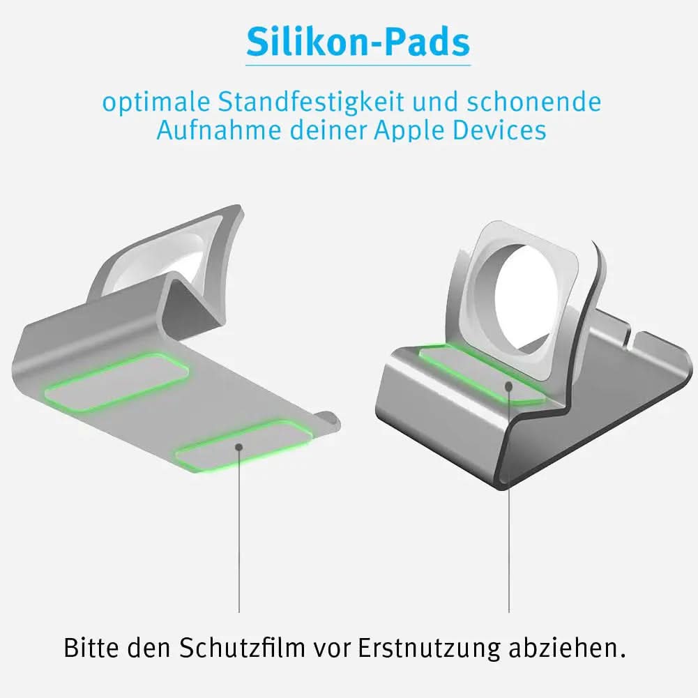 Station de charge Bandkult pour Apple Watch en aluminium - argent