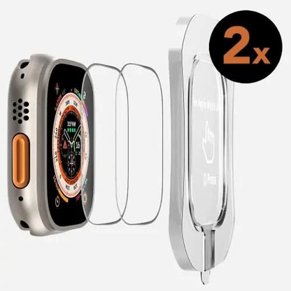 Protection d'écran transparente pour Apple Watch Ultra, film en verre pour Apple Watch Ultra 49 mm - Lot de 2