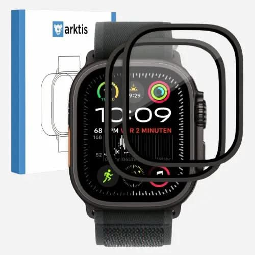 MilesTEC ADVENTURE Displayschutz Glas für Apple Watch Ultra 49 mm - 2er Set - MillesTEC