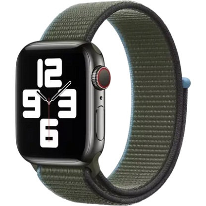 MillesTECband Woven Nylon Apple Watch Armband Klettverschluss - 42/41/40/38 mm - Oliv MillesTEC