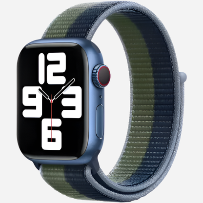 MillesTECband Woven Nylon Apple Watch Armband Klettverschluss - 42/41/40/38 mm - Oliv MillesTEC