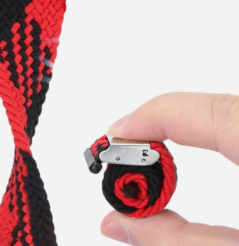 Bracelet en nylon tressé bandkult® pour Apple Watch avec fermoir pliable – Arc-en-ciel (38–49 mm) – Compatible avec les séries 1 à 11, SE (1re à 3e génération), Ultra, Ultra 2 et Ultra 3 – zweite Ansicht