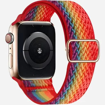 Bracelet en nylon pour Apple Watch 38–49 mm – Bracelet élastique texturé noir | bandkult® – Compatible avec les séries 1 à 11, SE (1re à 3e génération), Ultra, Ultra 2 et Ultra 3 – zweite Ansicht
