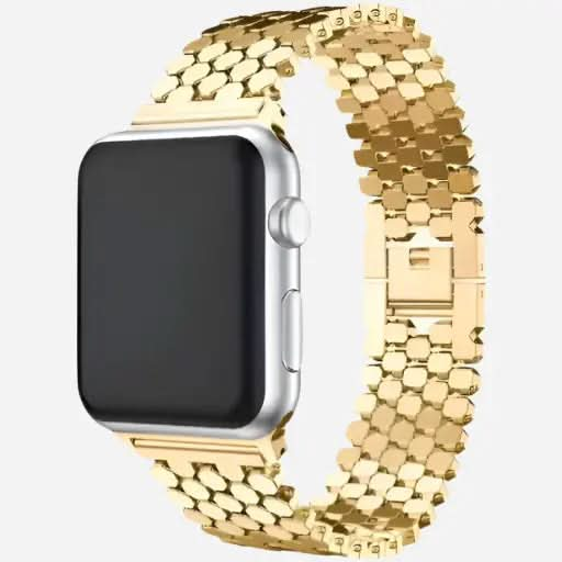 bandkult Honeycomb Edelstahl Apple Watch Armband Dornschließe bandkult